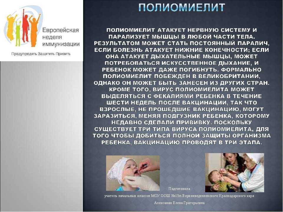 Живая вакцина от полиомиелита и непривитый ребенок