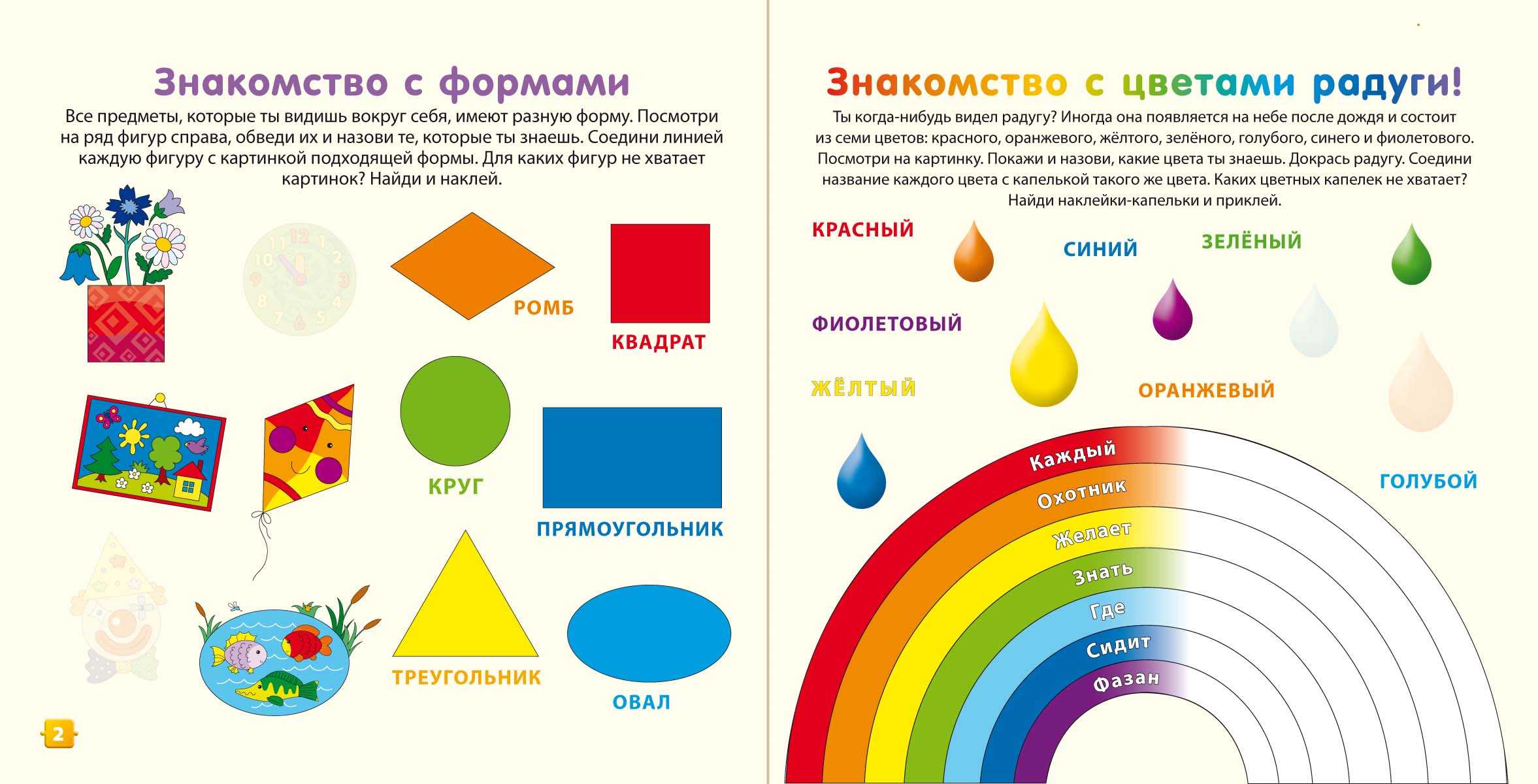 Учим с ребенком геометрические фигуры: развивающие игры с картинками и шаблоны для детей от 3 до 6 лет