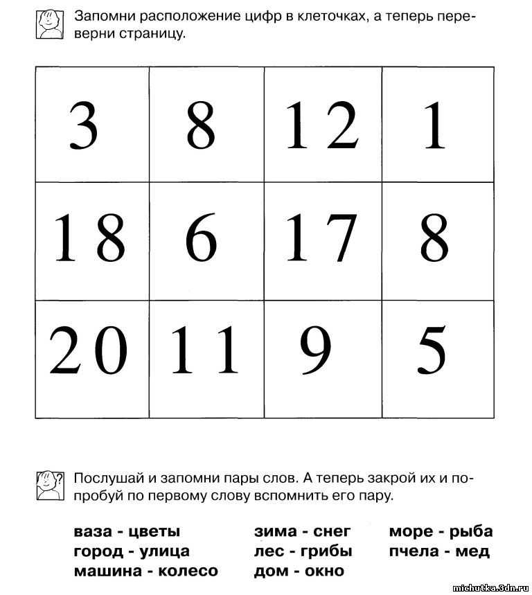 Упражнения для развития долговременной памяти