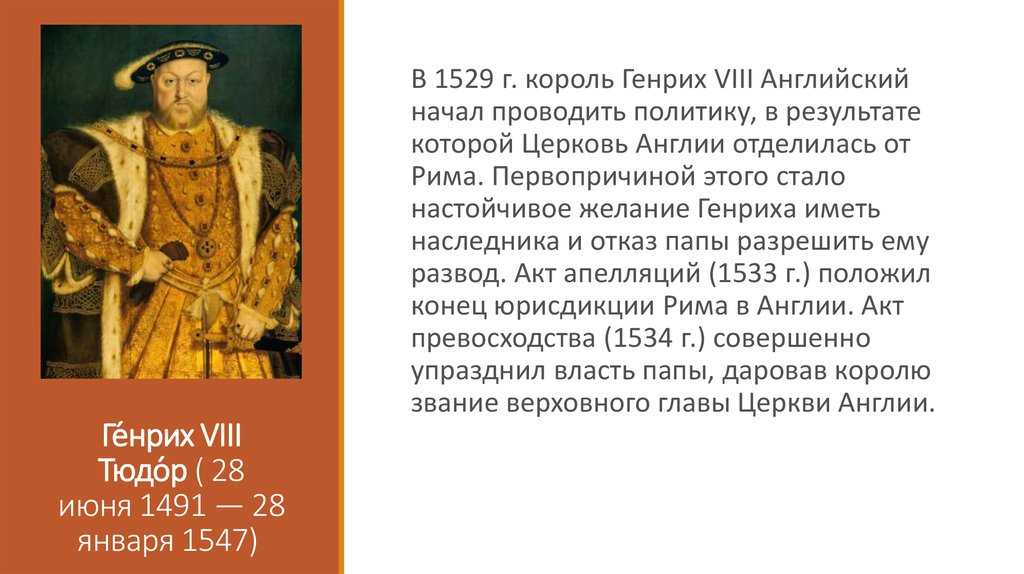 Почему генрих viii не мог иметь наследника?